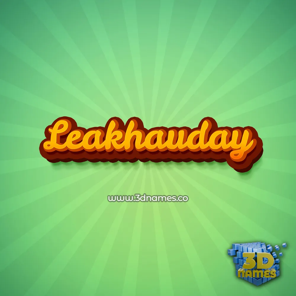 leakhauday in Green Rays style - 3D name wallpaper