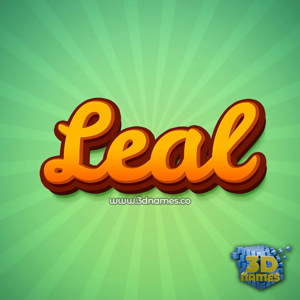 leal in Green Rays style - 3D name wallpaper