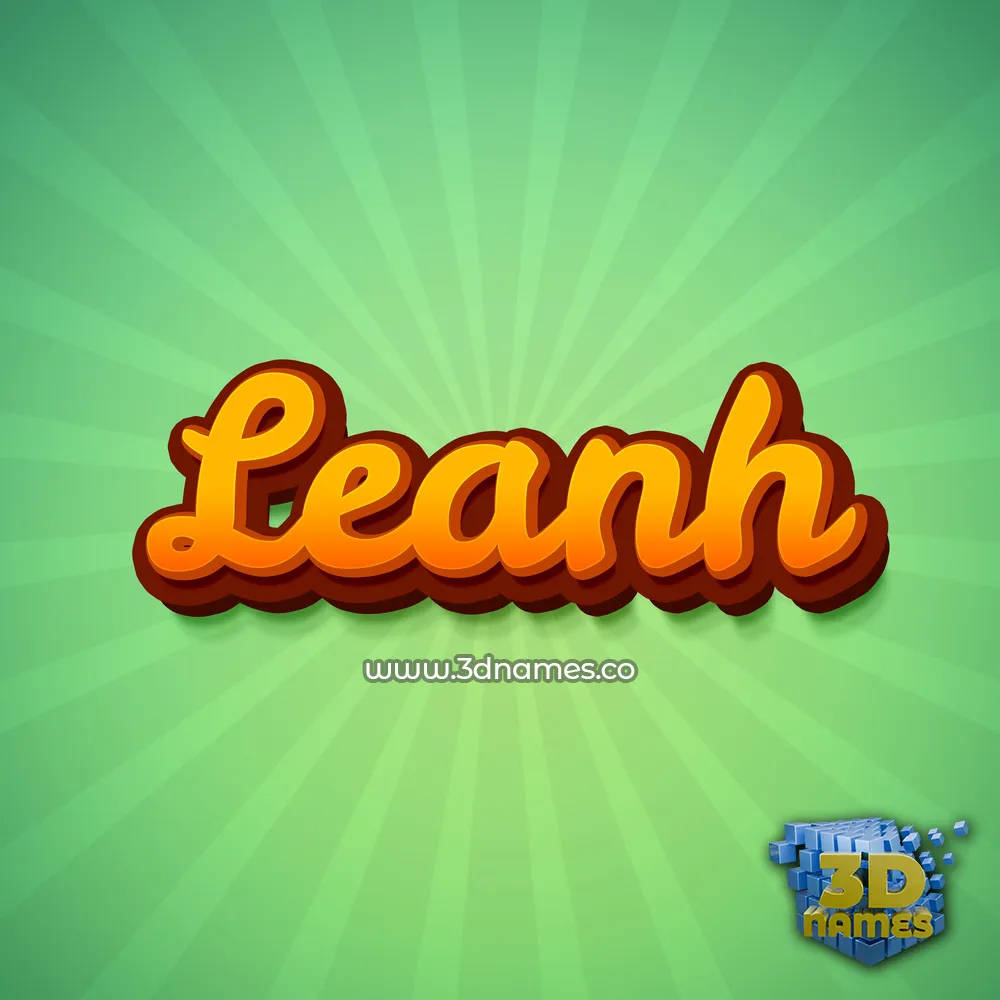 leanh in Green Rays style - 3D name wallpaper