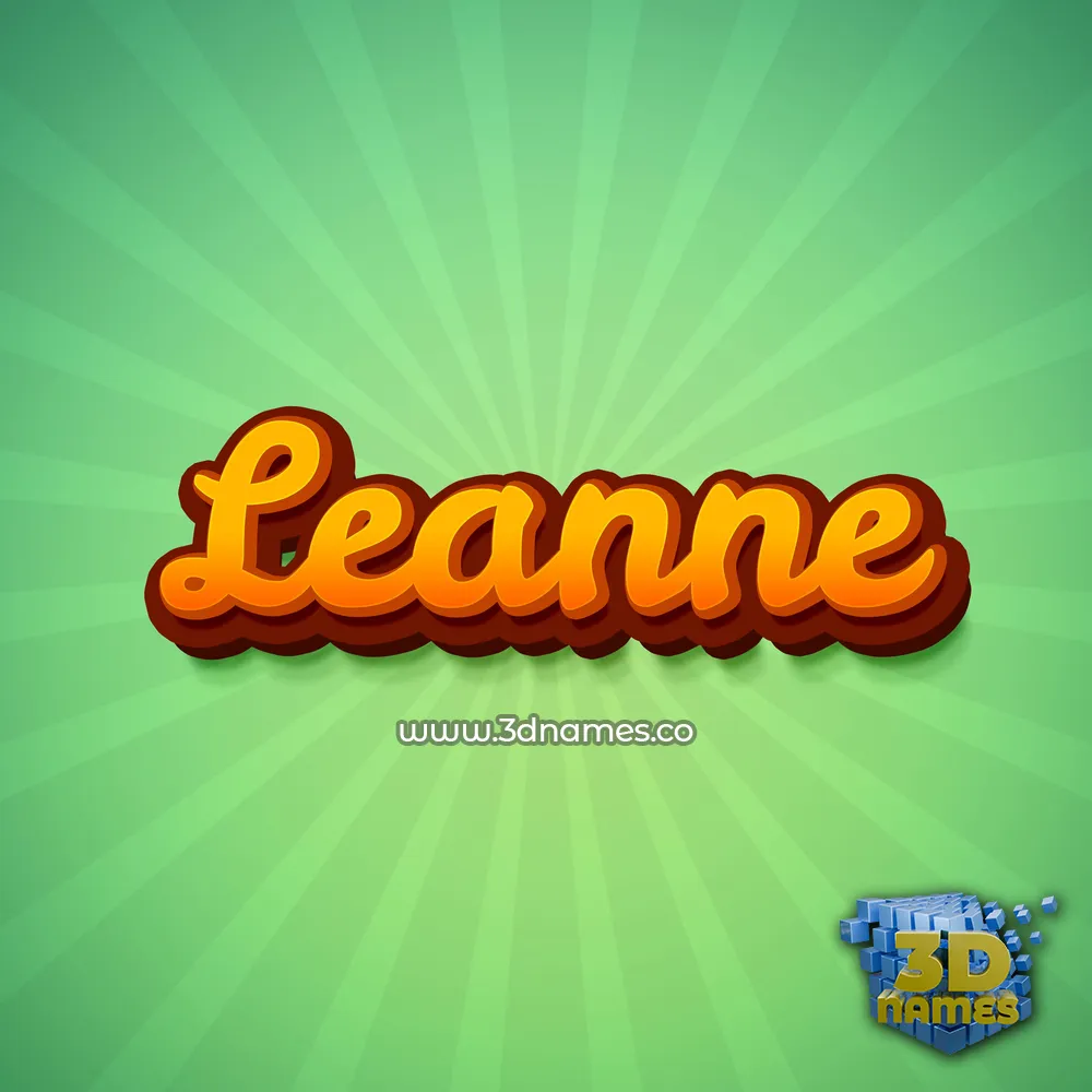 leanne in Green Rays style - 3D name wallpaper
