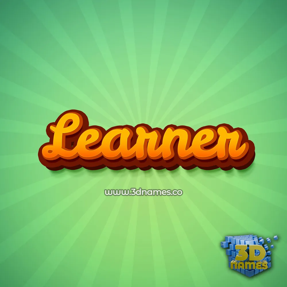 learner in Green Rays style - 3D name wallpaper