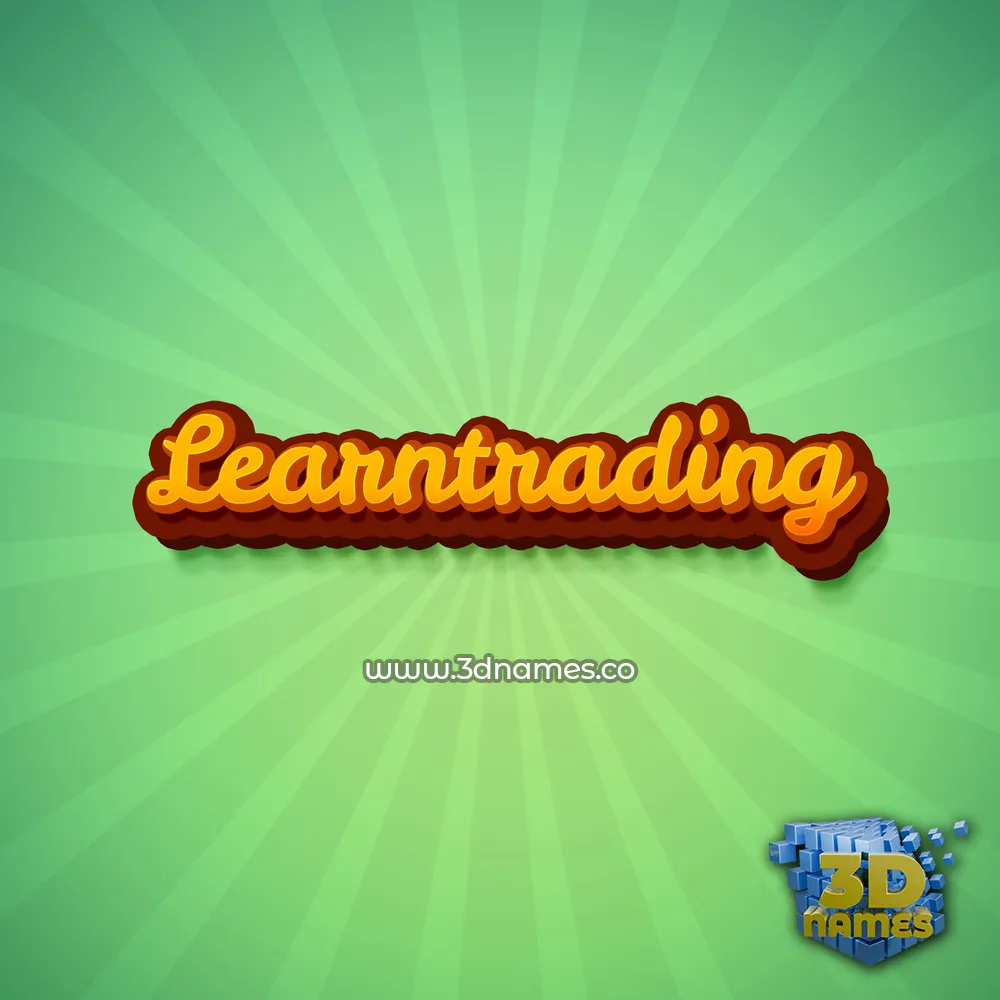 learntrading in Green Rays style - 3D name wallpaper