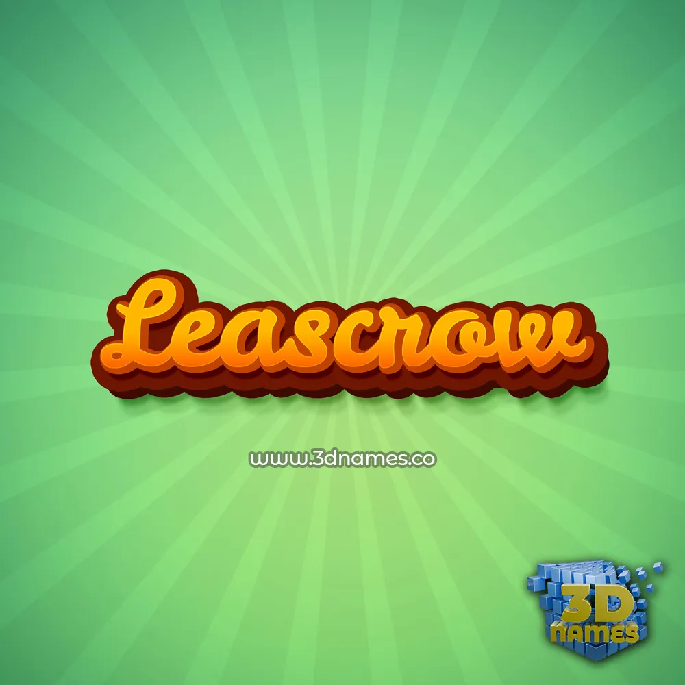 leascrow in Green Rays style - 3D name wallpaper