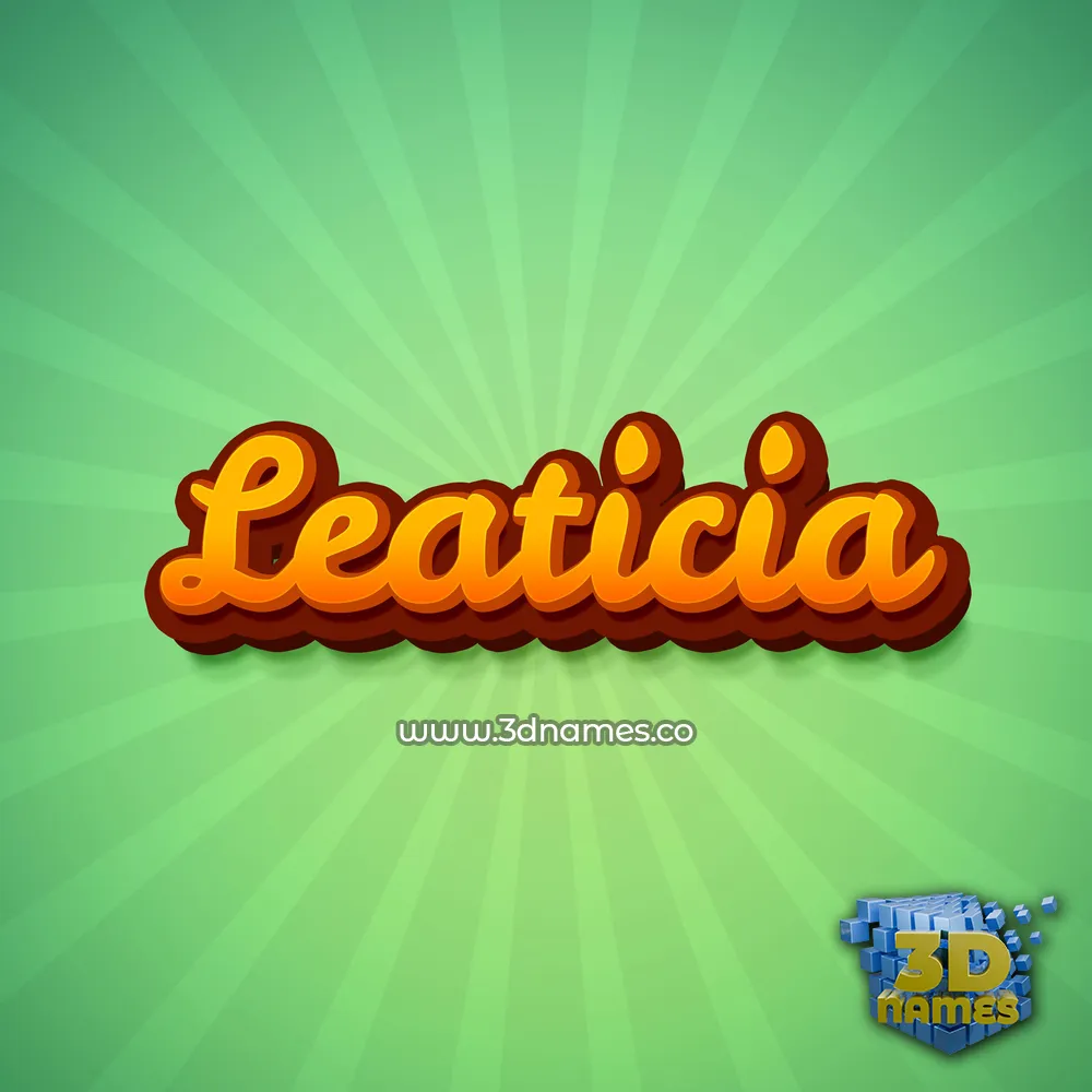 leaticia in Green Rays style - 3D name wallpaper