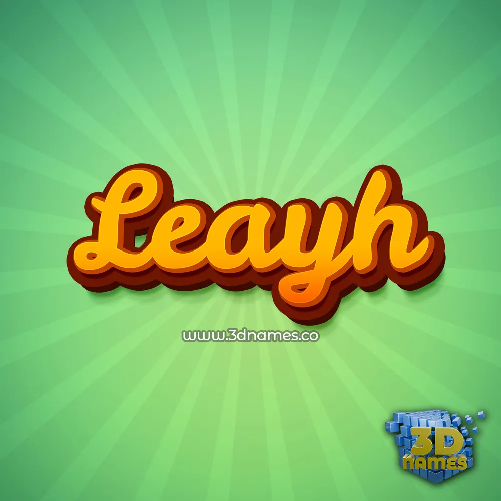 leayh in Green Rays style - 3D name wallpaper