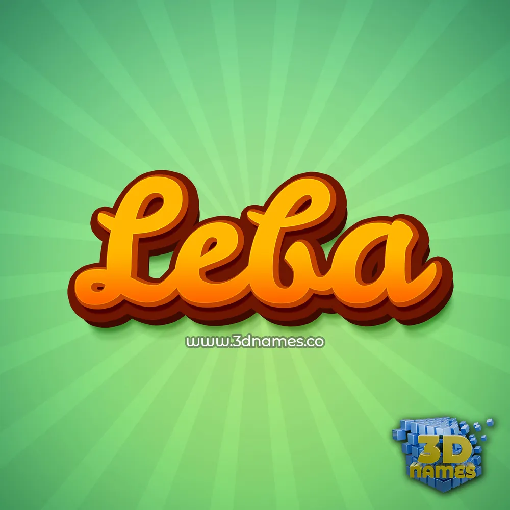 leba in Green Rays style - 3D name wallpaper