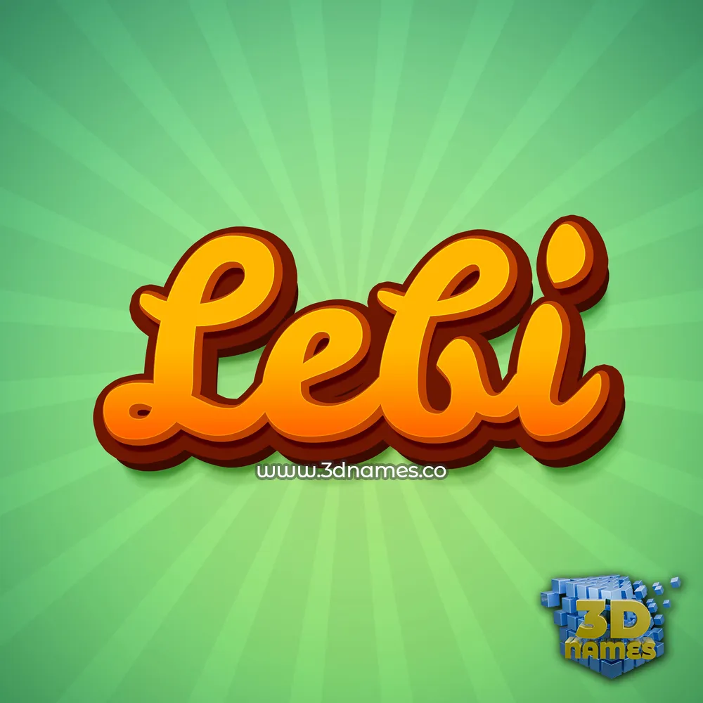 lebi in Green Rays style - 3D name wallpaper