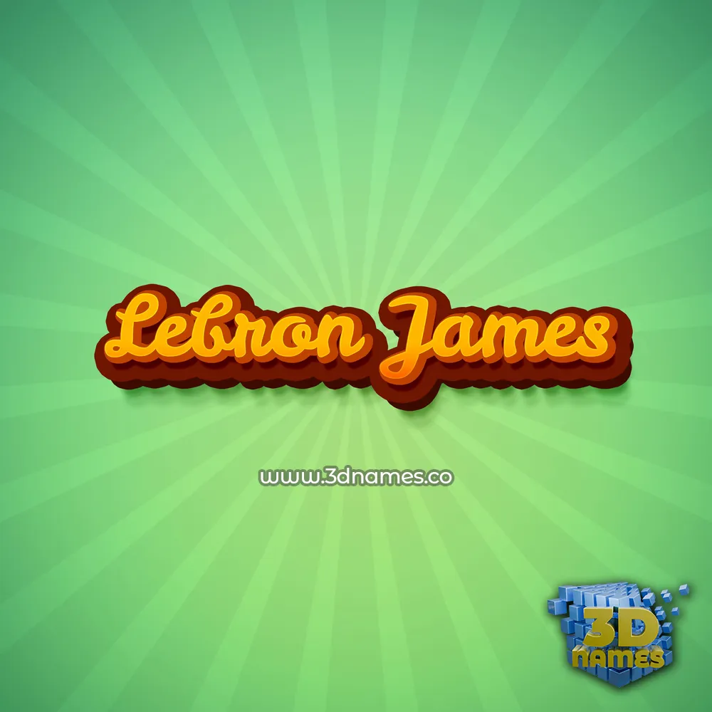 lebron james in Green Rays style - 3D name wallpaper
