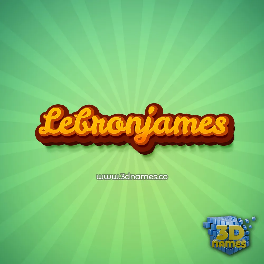 lebronjames in Green Rays style - 3D name wallpaper