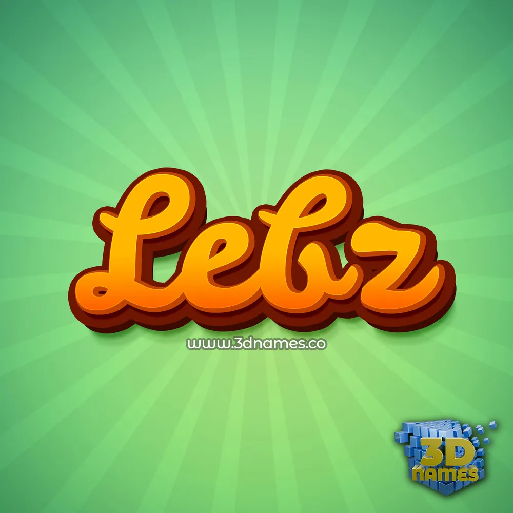 lebz in Green Rays style - 3D name wallpaper