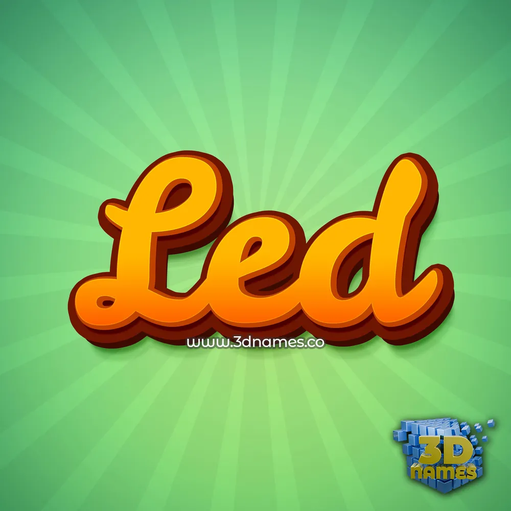 led in Green Rays style - 3D name wallpaper