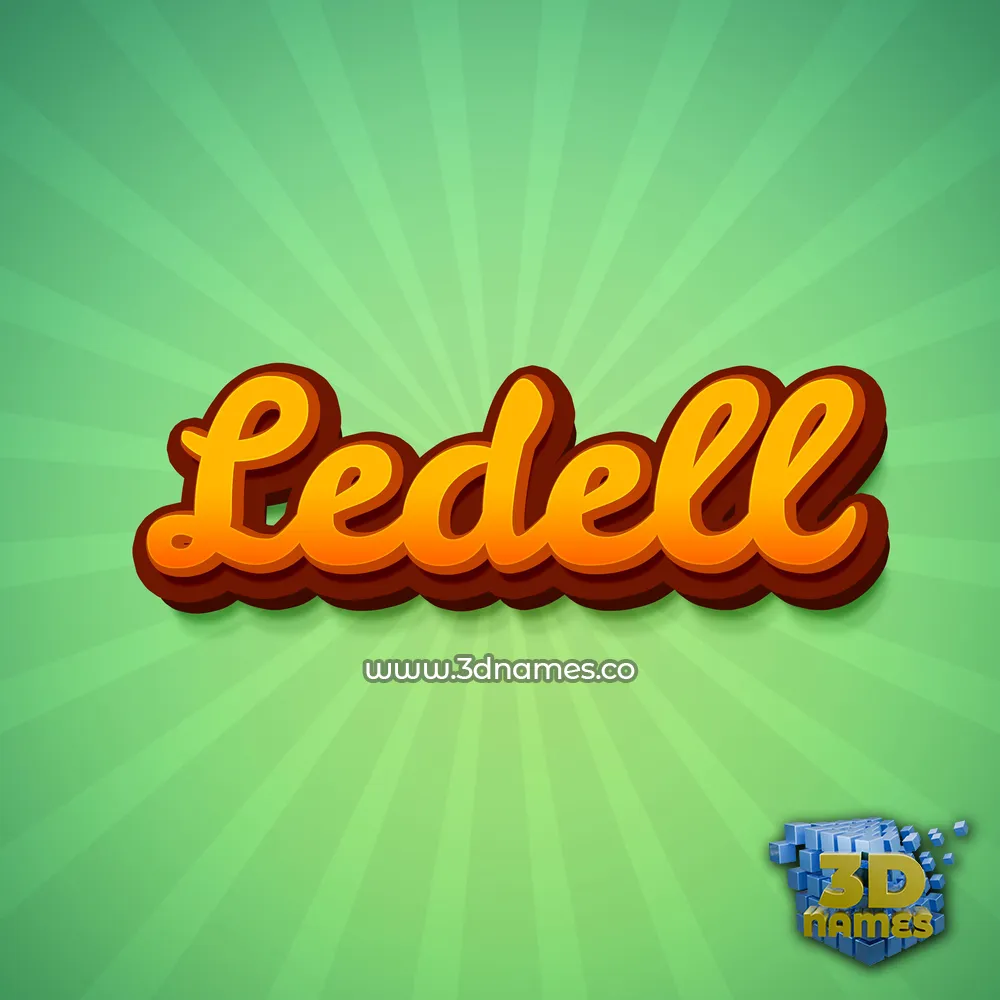 ledell in Green Rays style - 3D name wallpaper