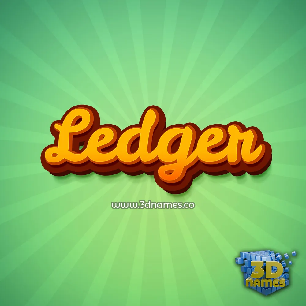 ledger in Green Rays style - 3D name wallpaper