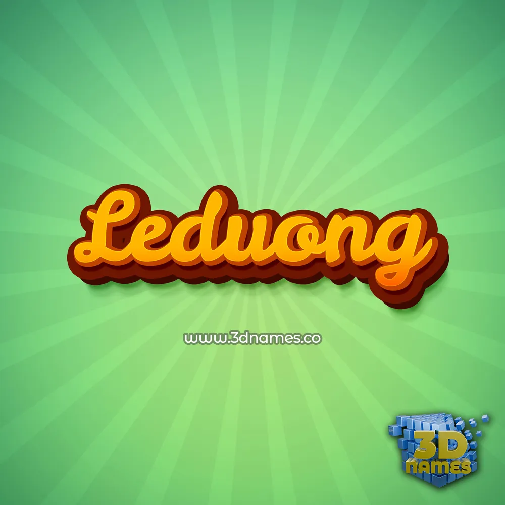 leduong in Green Rays style - 3D name wallpaper
