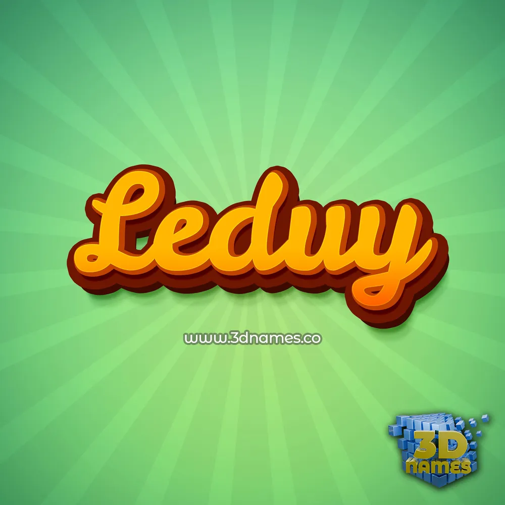leduy in Green Rays style - 3D name wallpaper