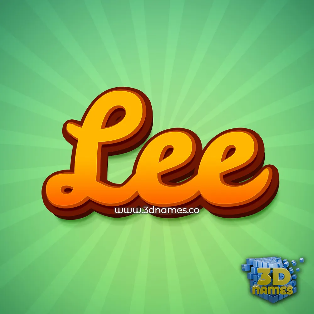 lee in Green Rays style - 3D name wallpaper