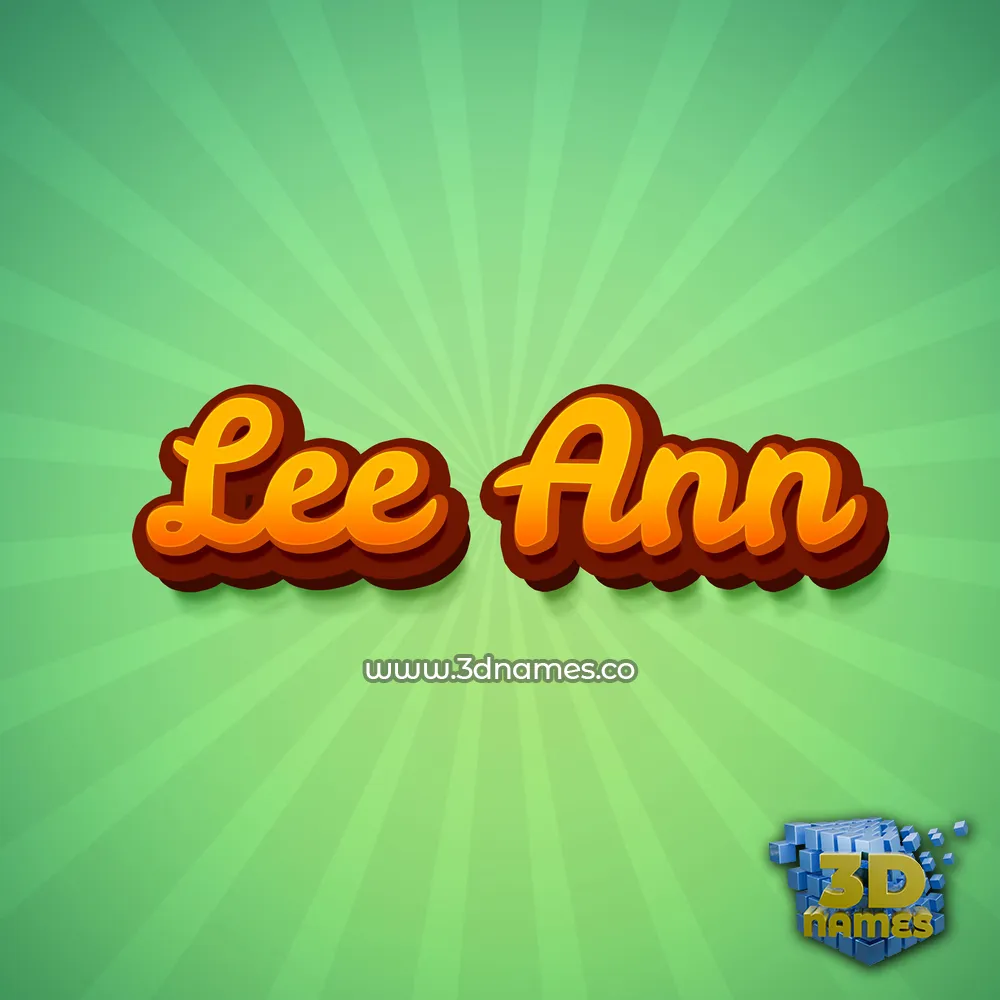 lee ann in Green Rays style - 3D name wallpaper