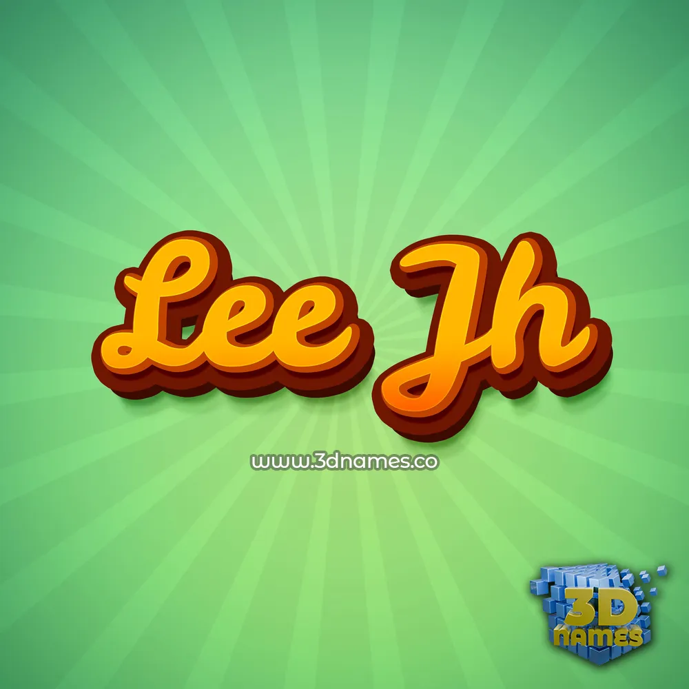 lee jh in Green Rays style - 3D name wallpaper
