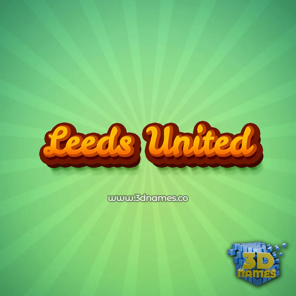 leeds united in Green Rays style - 3D name wallpaper