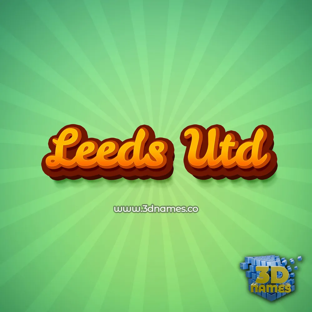 leeds utd in Green Rays style - 3D name wallpaper