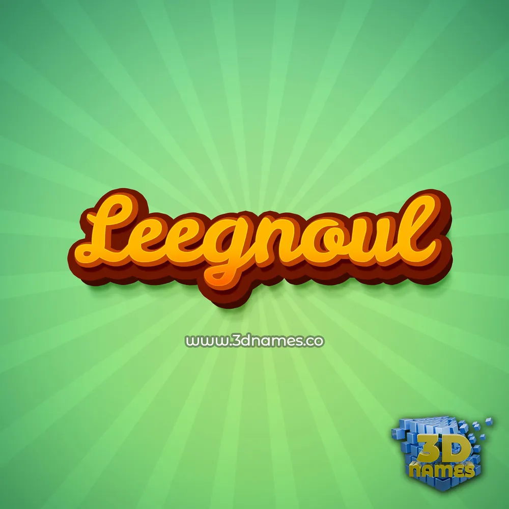 leegnoul in Green Rays style - 3D name wallpaper