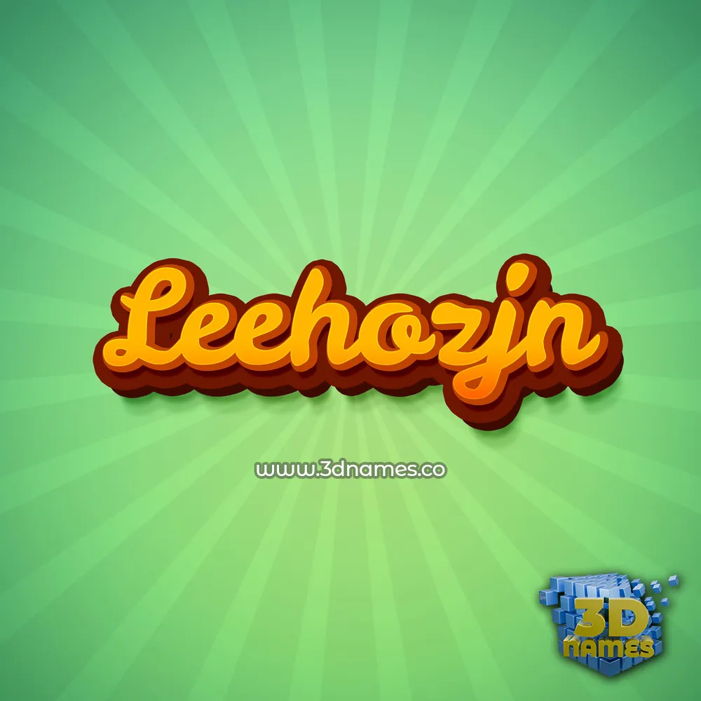 leehozjn in Green Rays style - 3D name wallpaper