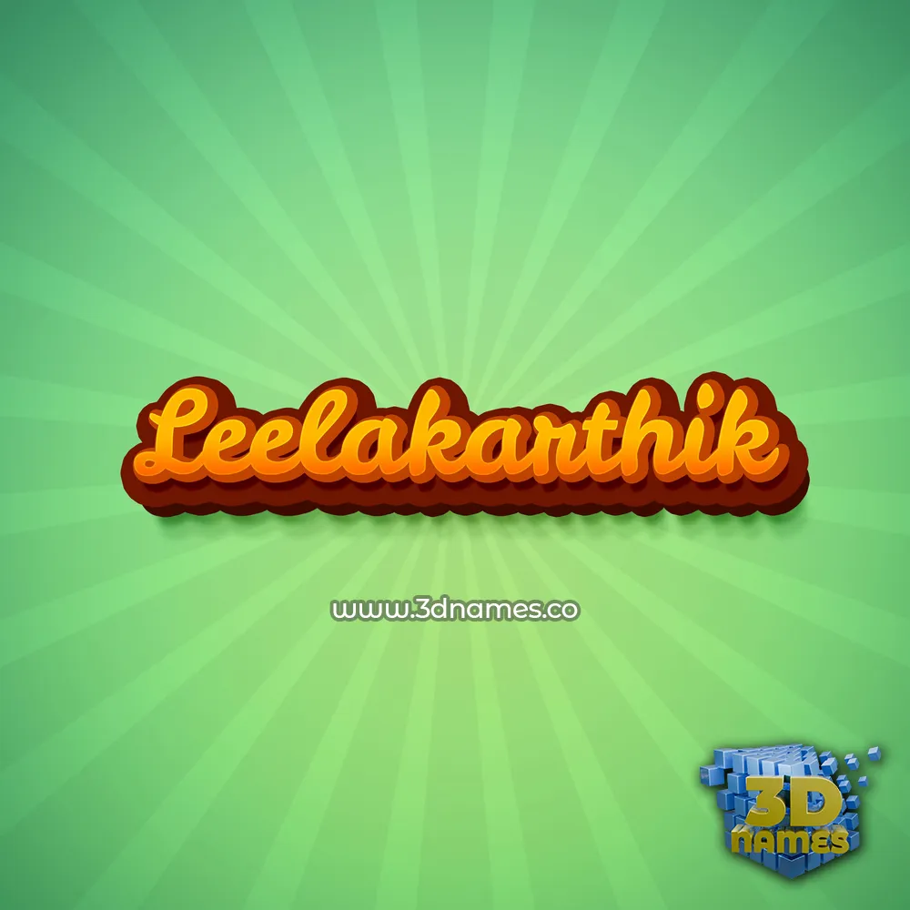leelakarthik in Green Rays style - 3D name wallpaper