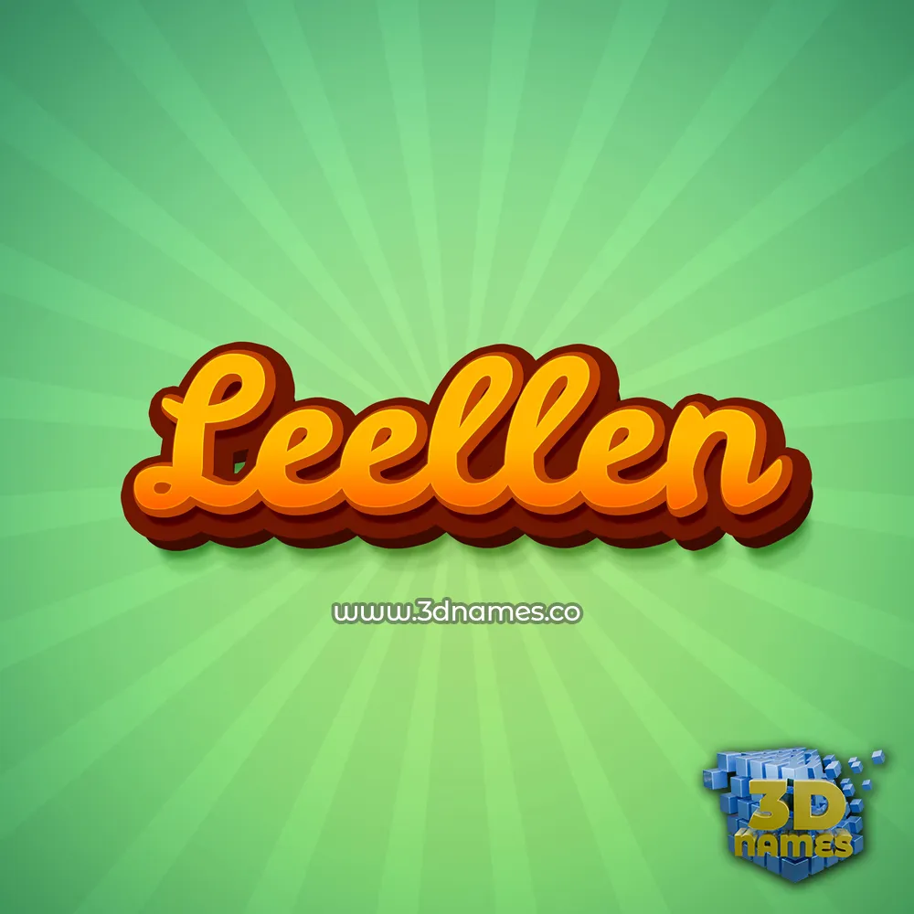 leellen in Green Rays style - 3D name wallpaper