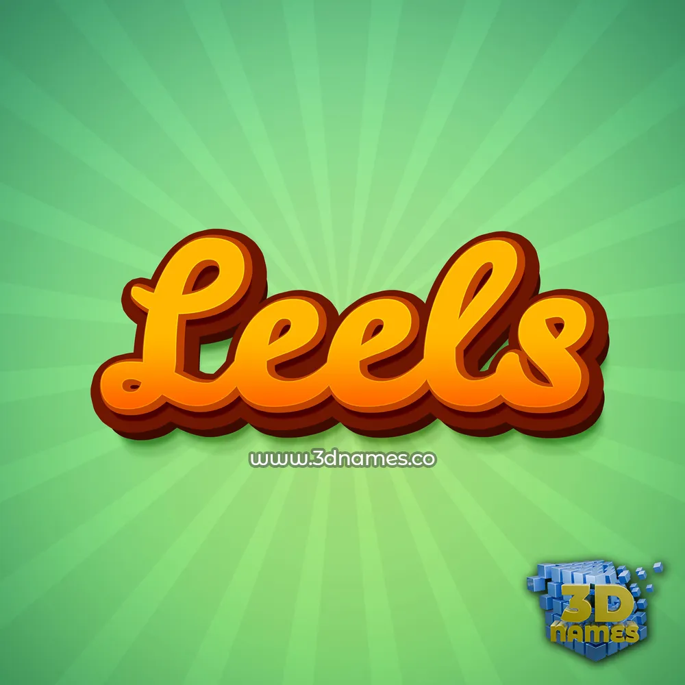 leels in Green Rays style - 3D name wallpaper
