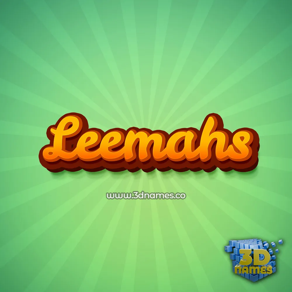 leemahs in Green Rays style - 3D name wallpaper