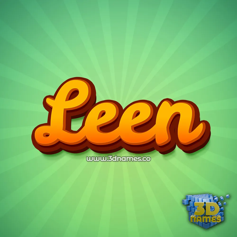leen in Green Rays style - 3D name wallpaper