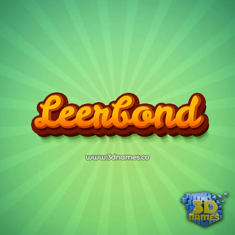 leerbond in Green Rays style - 3D name wallpaper