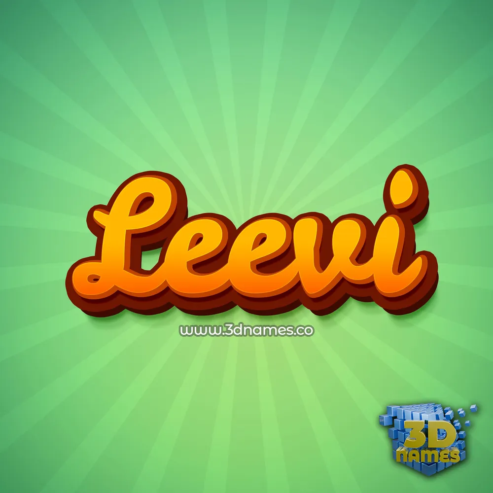 leevi in Green Rays style - 3D name wallpaper