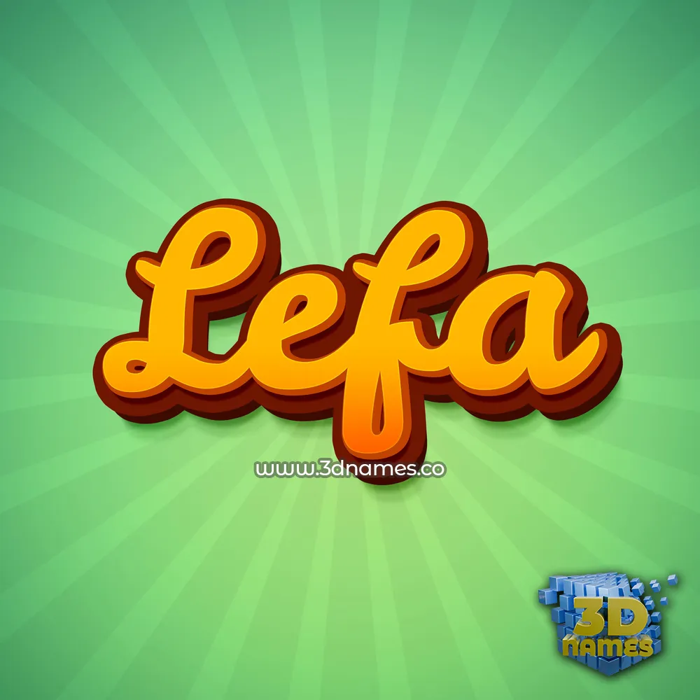 lefa in Green Rays style - 3D name wallpaper