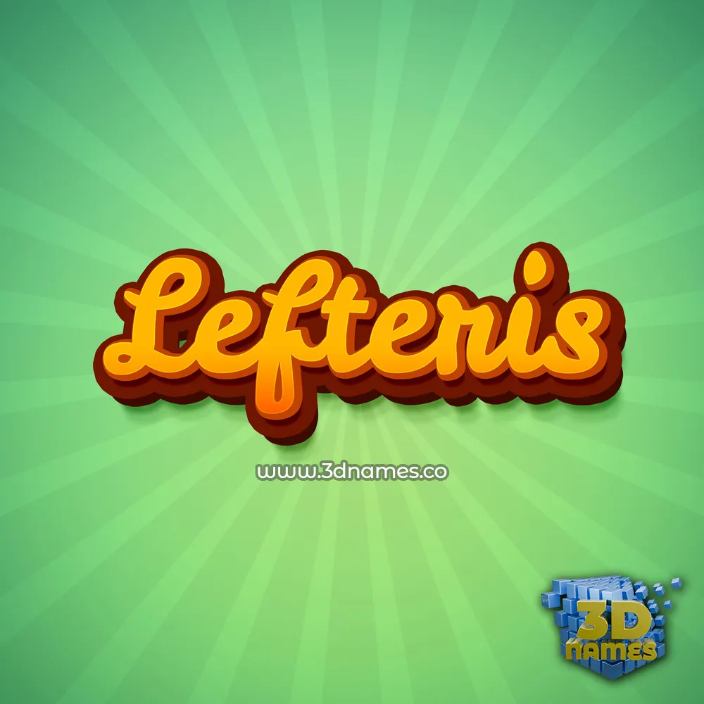 lefteris in Green Rays style - 3D name wallpaper