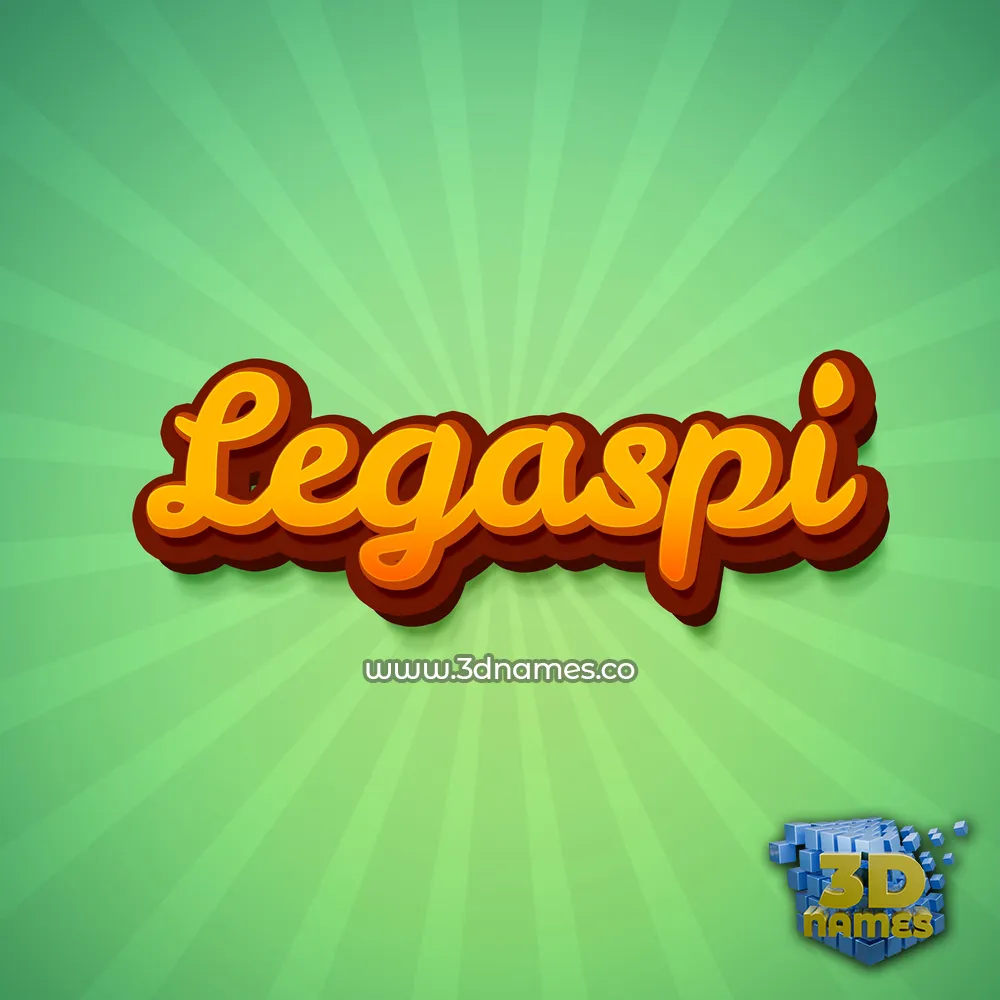 legaspi in Green Rays style - 3D name wallpaper