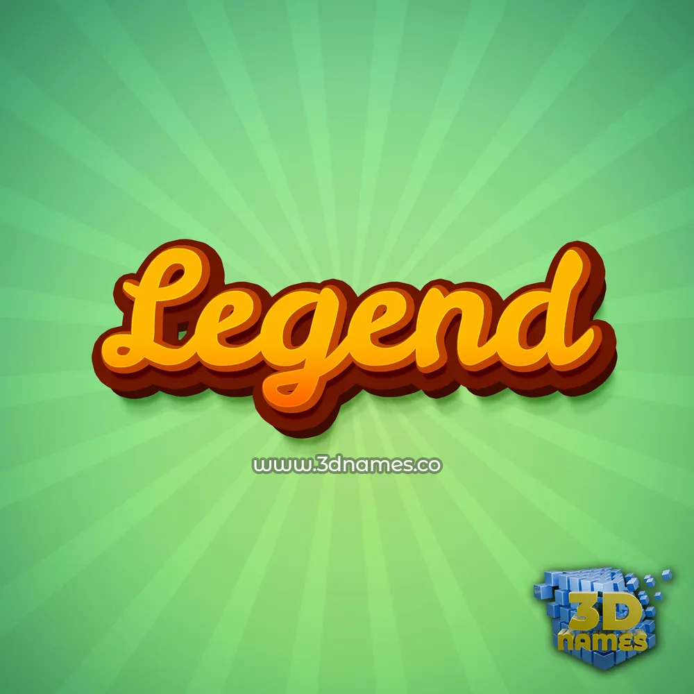 legend in Green Rays style - 3D name wallpaper