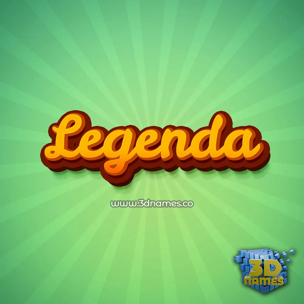 legenda in Green Rays style - 3D name wallpaper