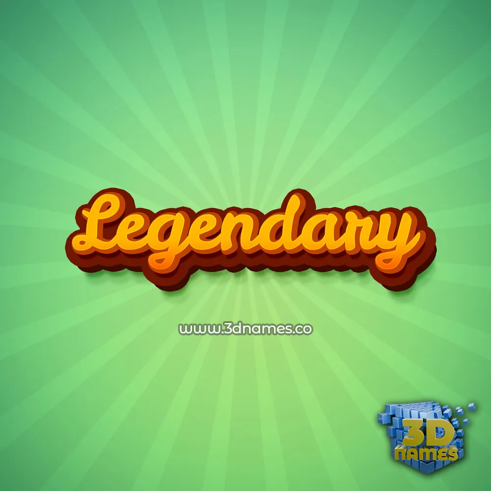 legendary in Green Rays style - 3D name wallpaper