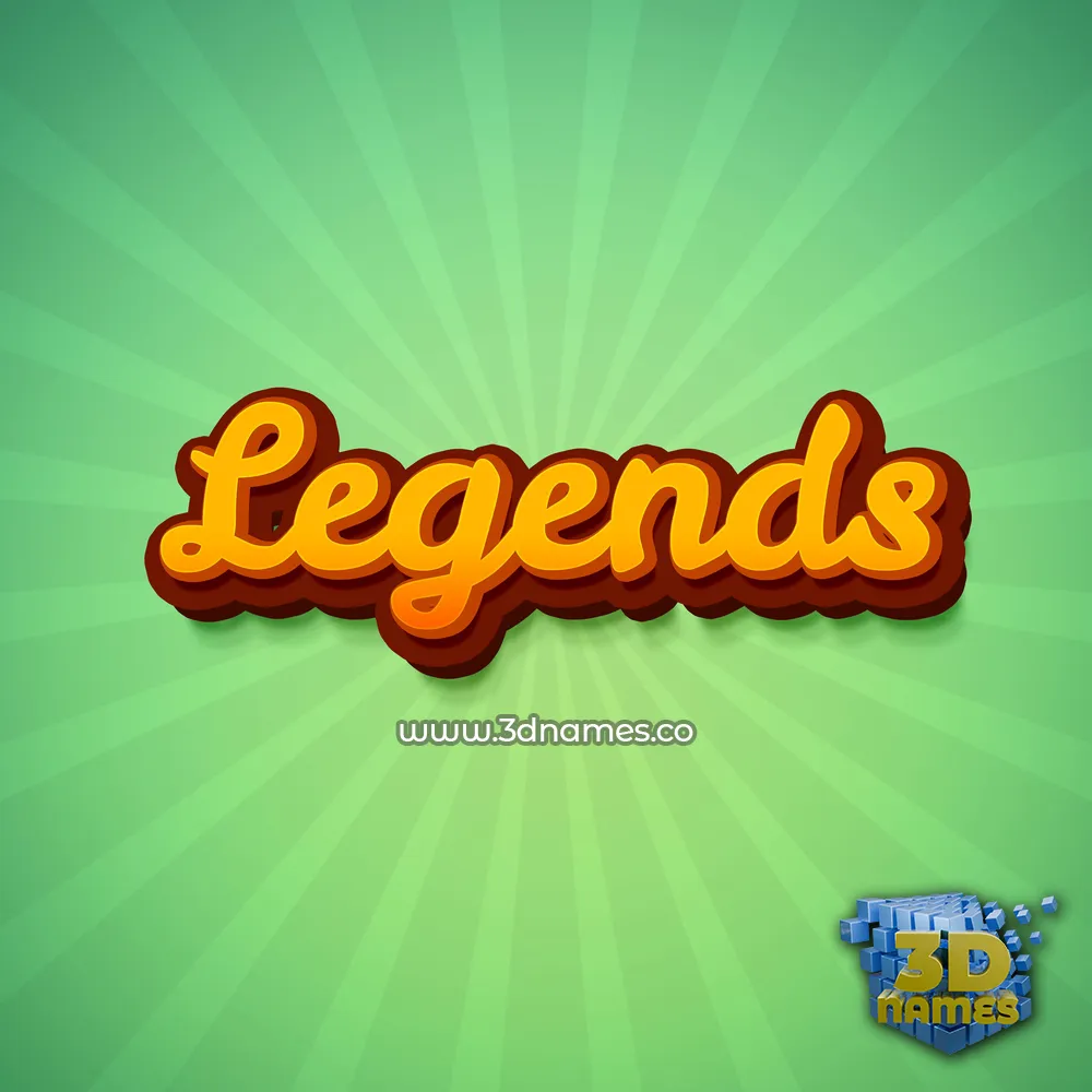 legends in Green Rays style - 3D name wallpaper