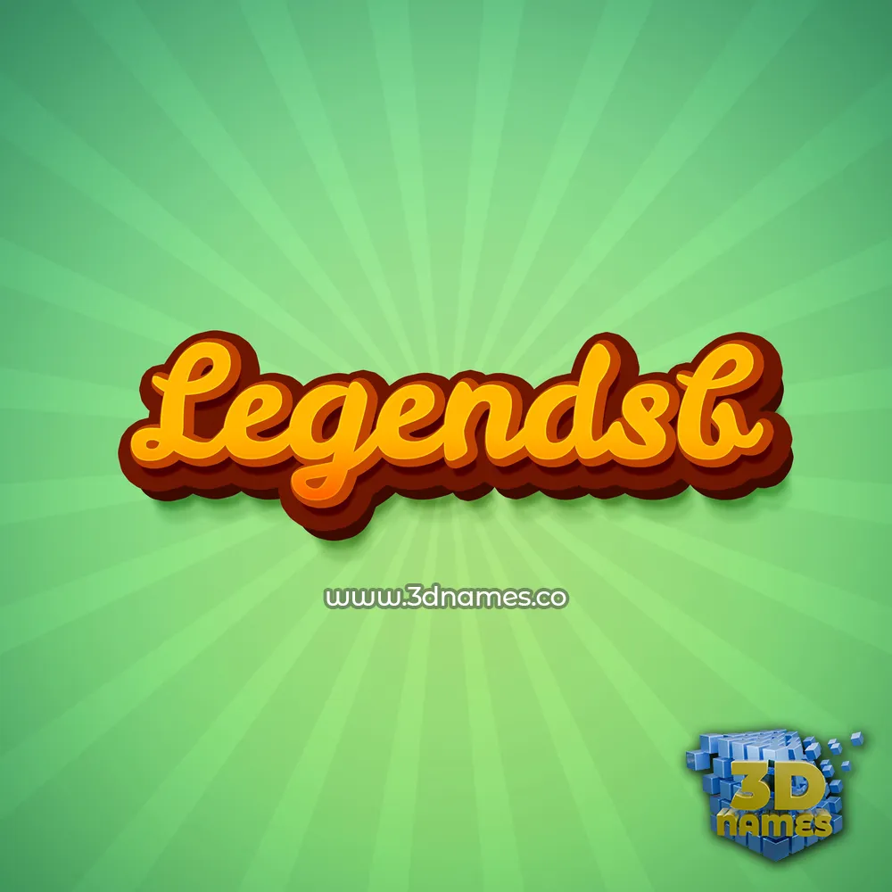 legendsb in Green Rays style - 3D name wallpaper