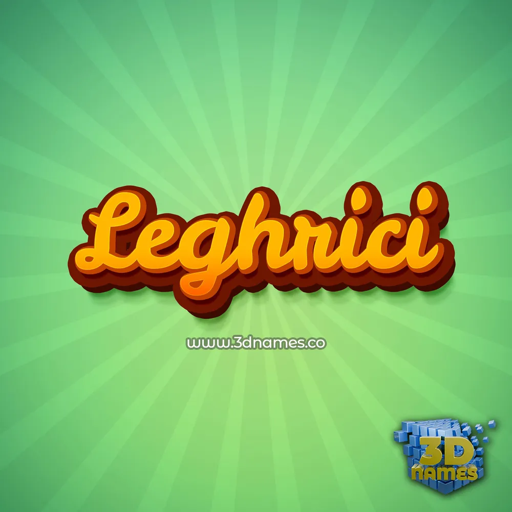 leghrici in Green Rays style - 3D name wallpaper
