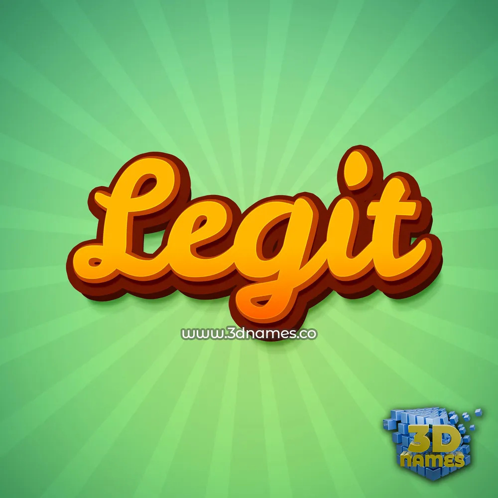 legit in Green Rays style - 3D name wallpaper