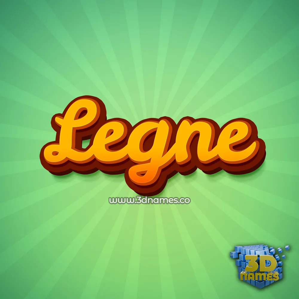 legne in Green Rays style - 3D name wallpaper