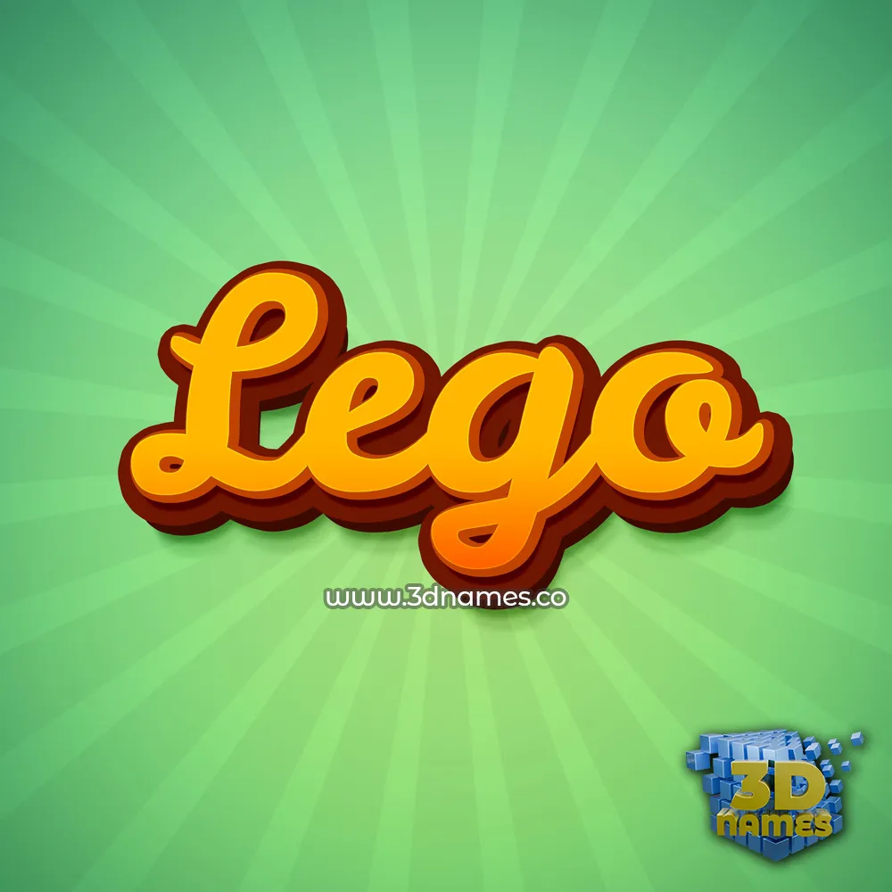 lego in Green Rays style - 3D name wallpaper