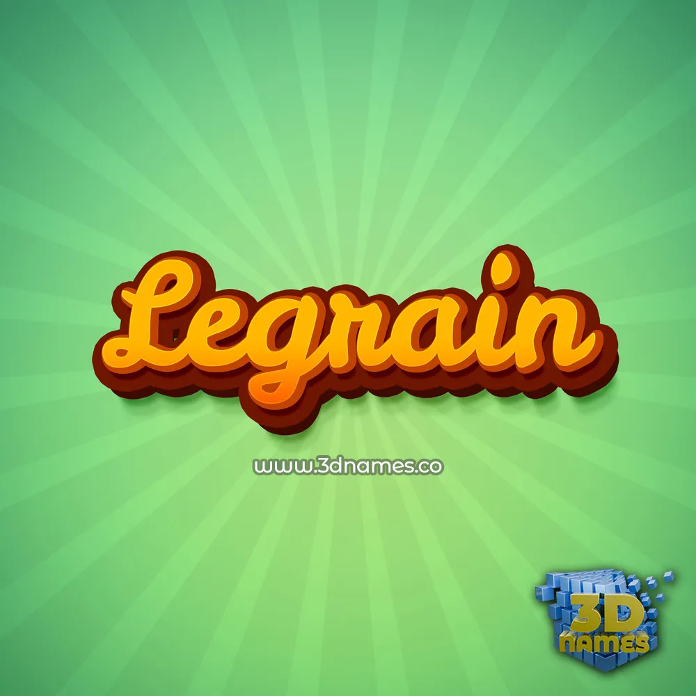 legrain in Green Rays style - 3D name wallpaper