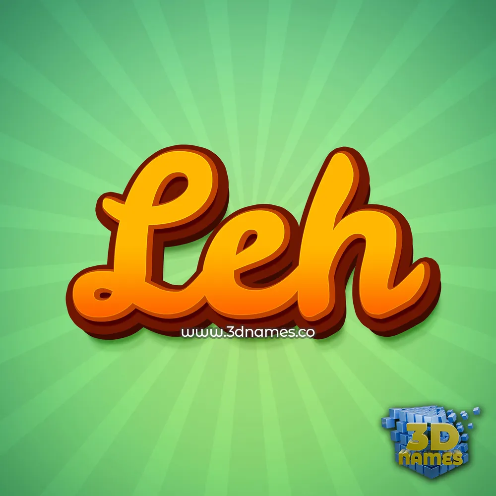 leh in Green Rays style - 3D name wallpaper