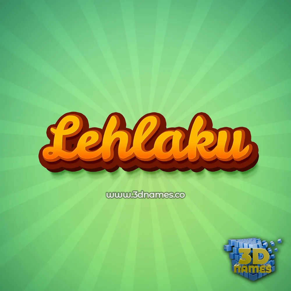 lehlaku in Green Rays style - 3D name wallpaper
