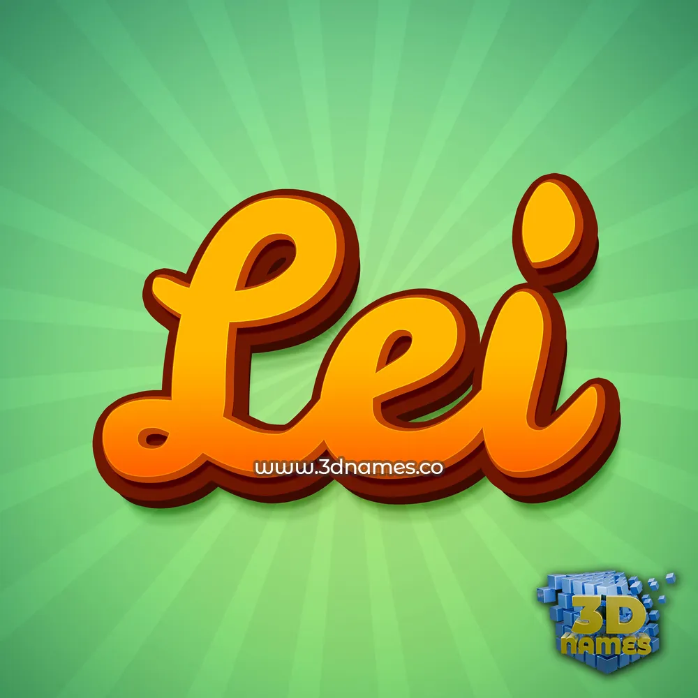 lei in Green Rays style - 3D name wallpaper
