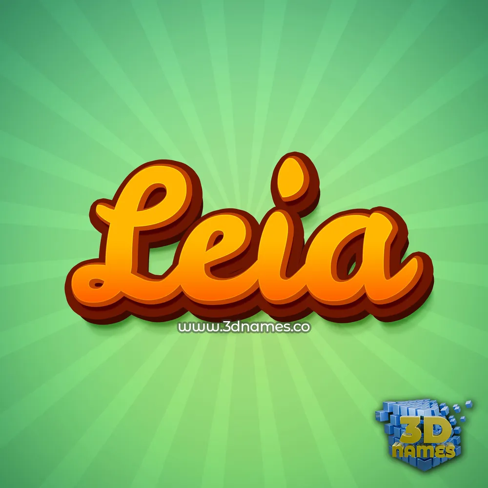 leia in Green Rays style - 3D name wallpaper